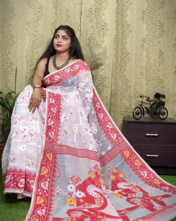 Exclusive Design Moon Light Bloms Jamdani Saree