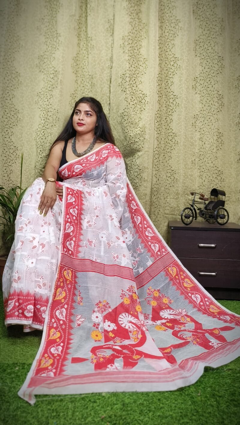 Exclusive Design Moon Light Bloms Jamdani Saree