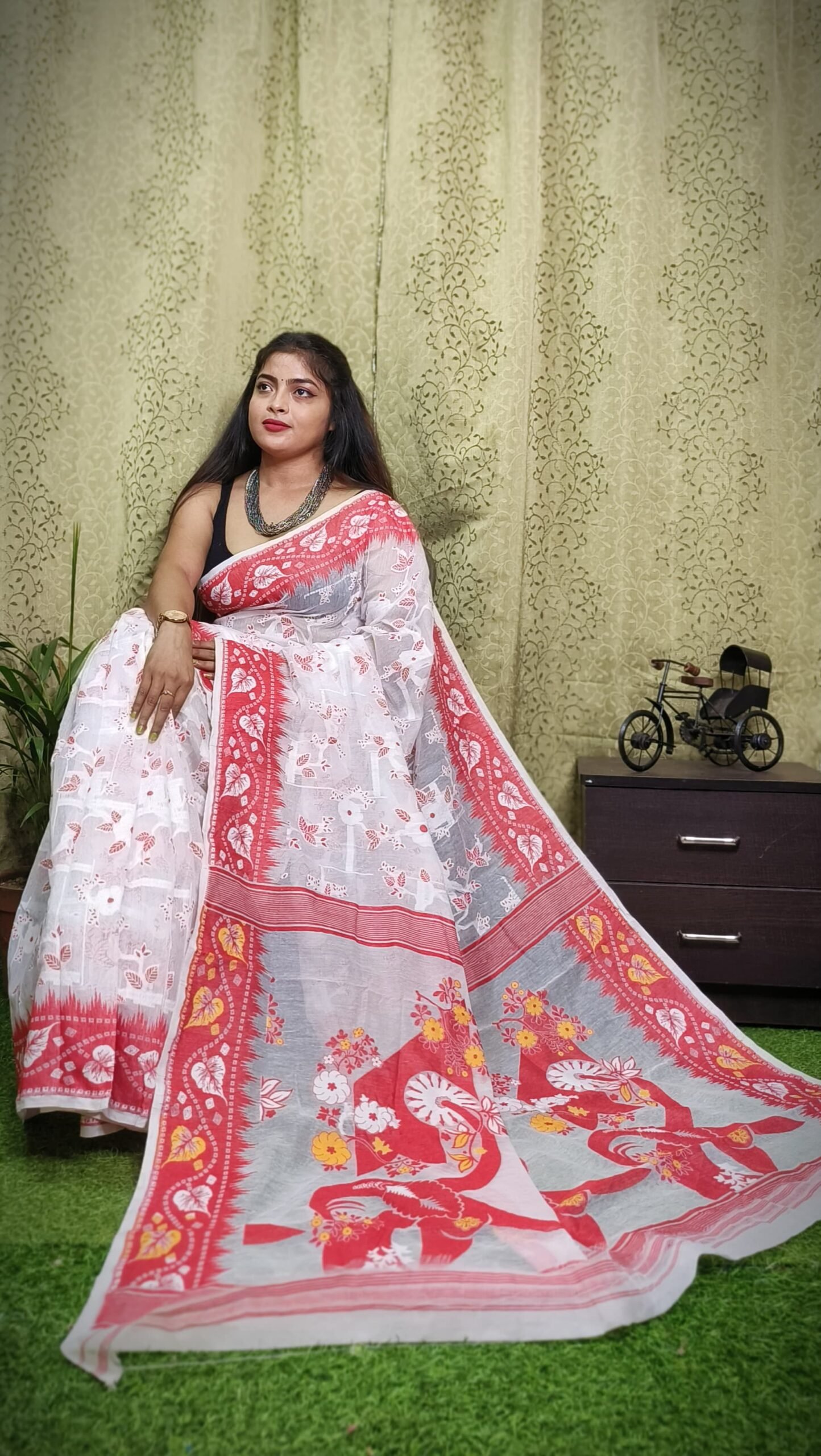 Exclusive Design Moon Light Bloms Jamdani Saree