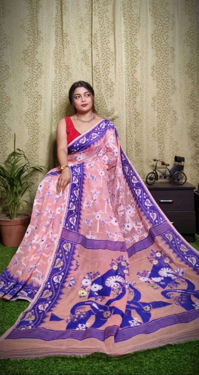 Exclusive Design Moon Light Bloms Jamdani Saree