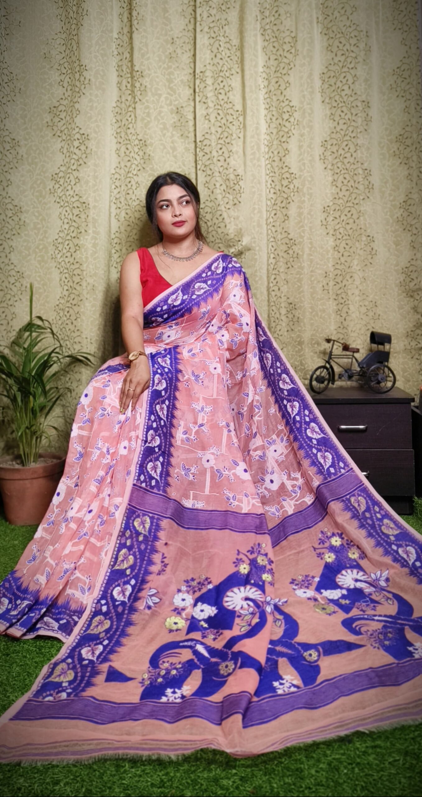 Exclusive Design Moon Light Bloms Jamdani Saree