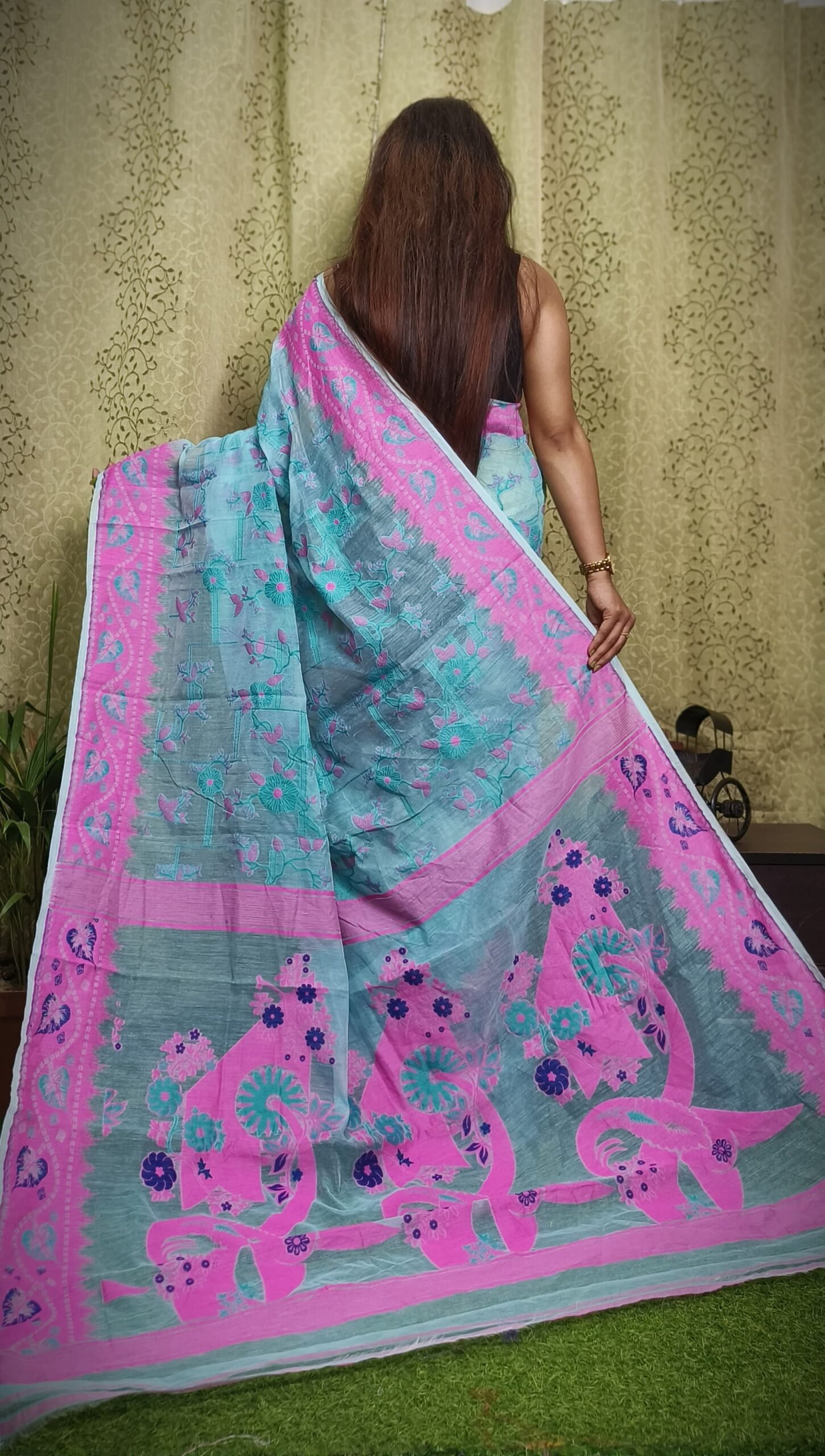 Exclusive Design Moon Light Bloms Jamdani Saree - Image 2