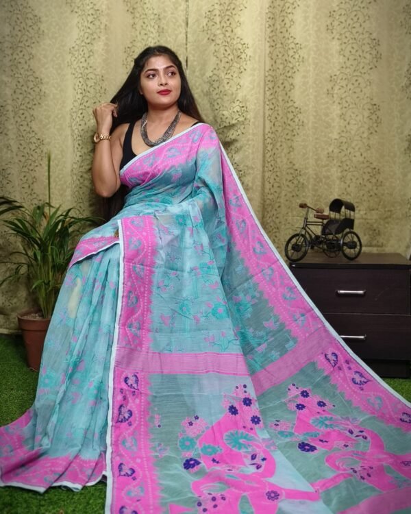 Exclusive Design Moon Light Bloms Jamdani Saree