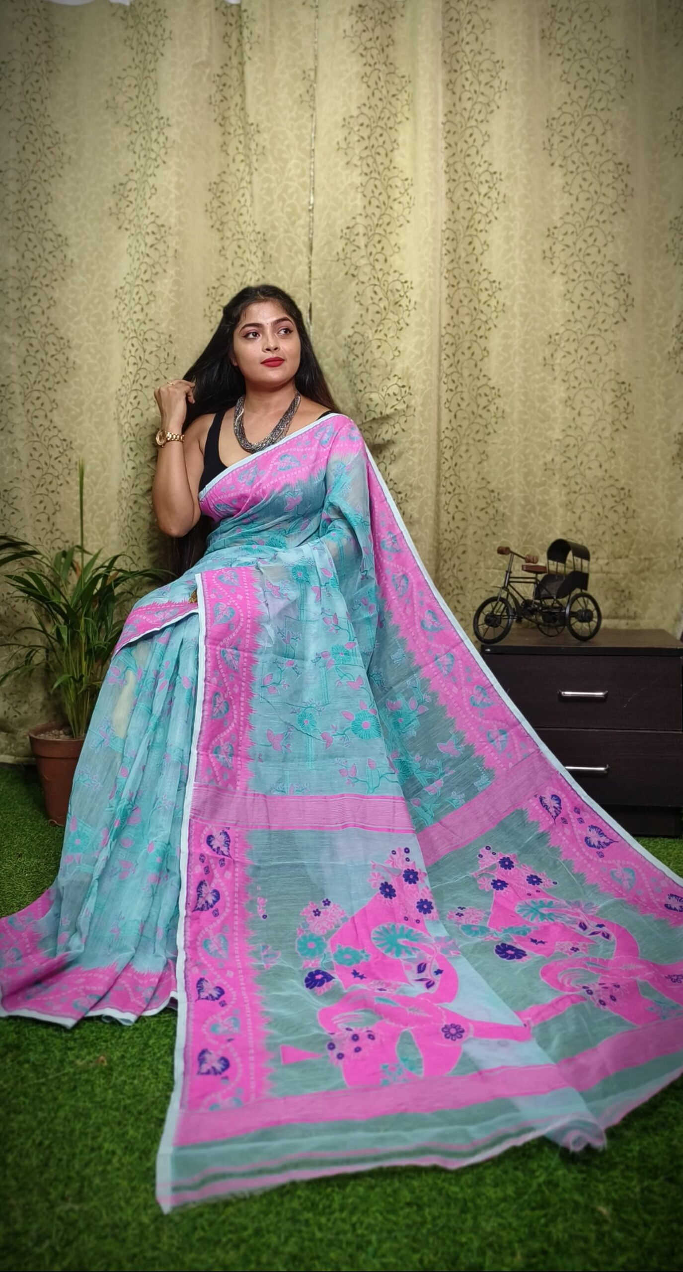 Exclusive Design Moon Light Bloms Jamdani Saree