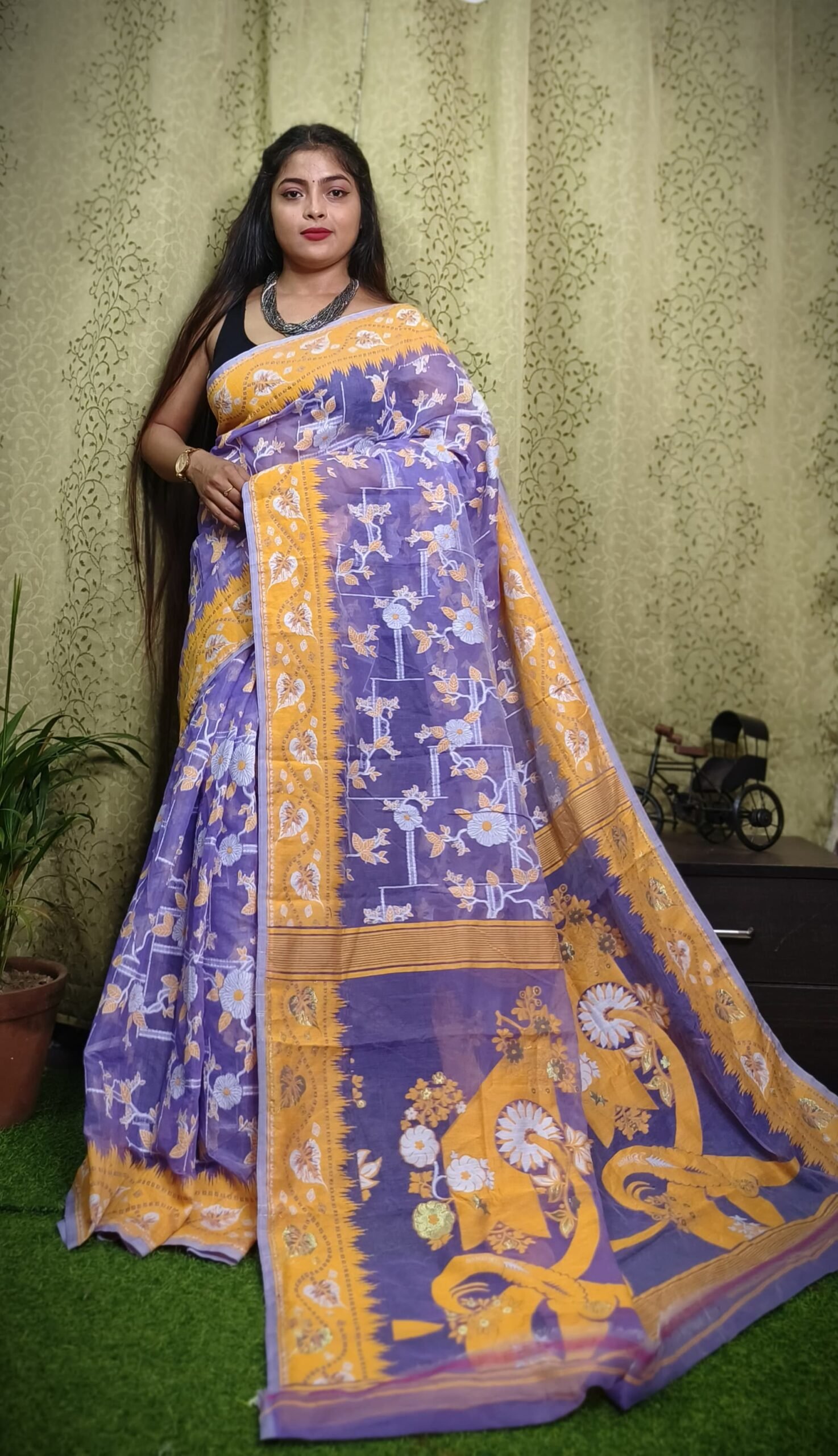 Exclusive Design Moon Light Bloms Jamdani Saree - Image 2
