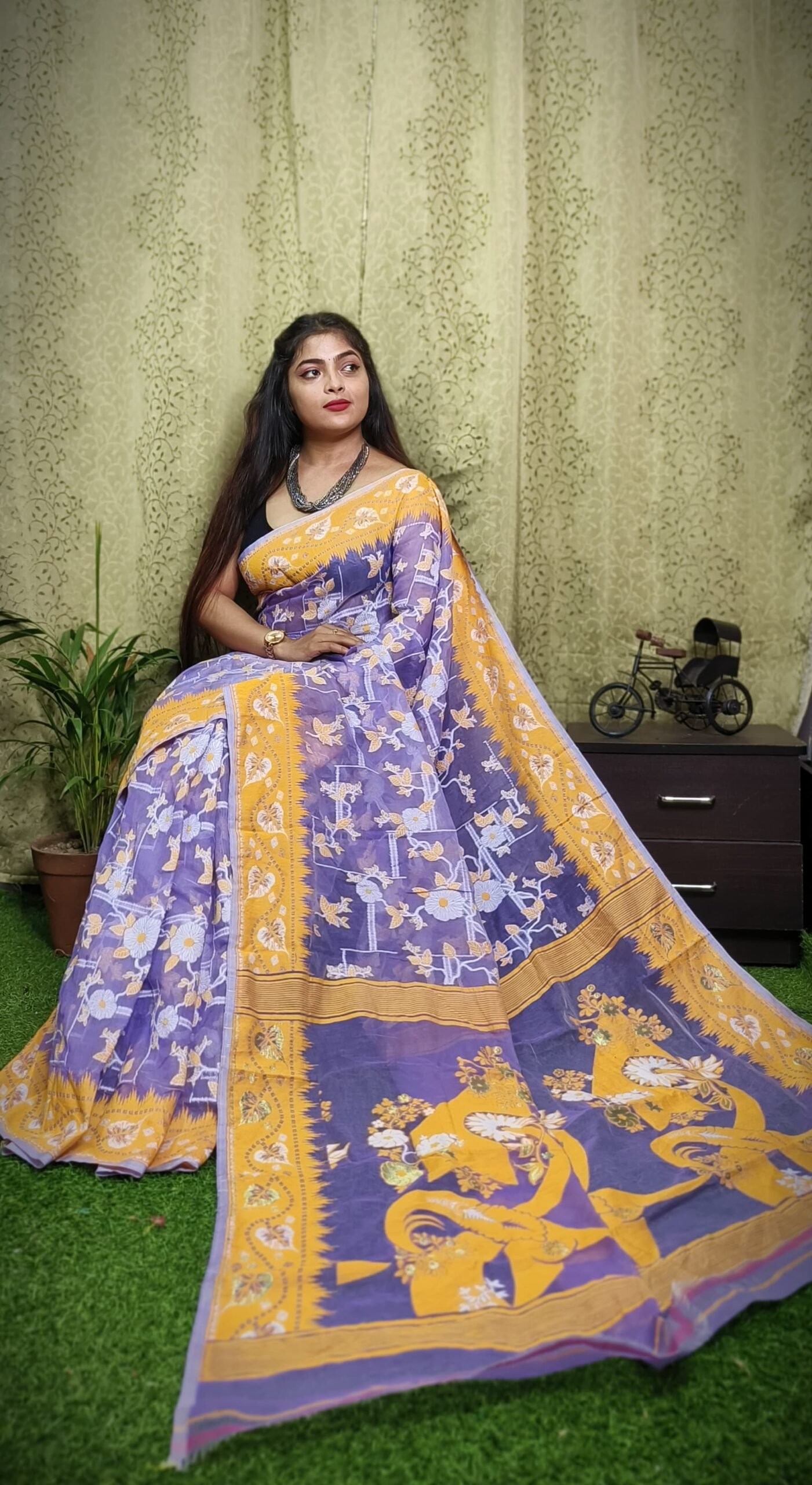Exclusive Design Moon Light Bloms Jamdani Saree