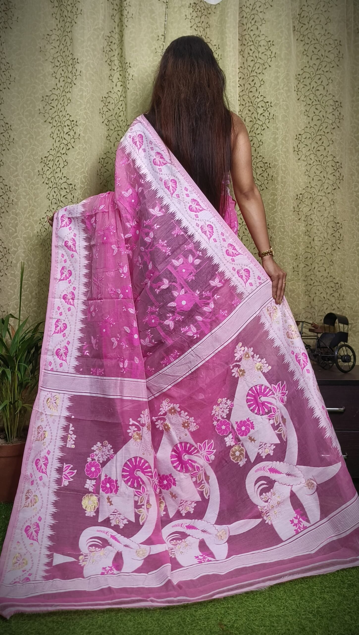 Exclusive Design Moon Light Bloms Jamdani Saree - Image 2