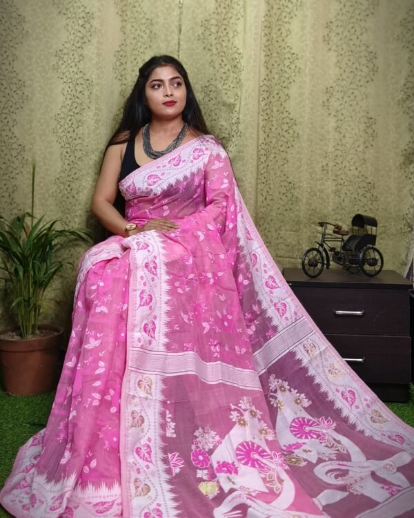 Exclusive Design Moon Light Bloms Jamdani Saree