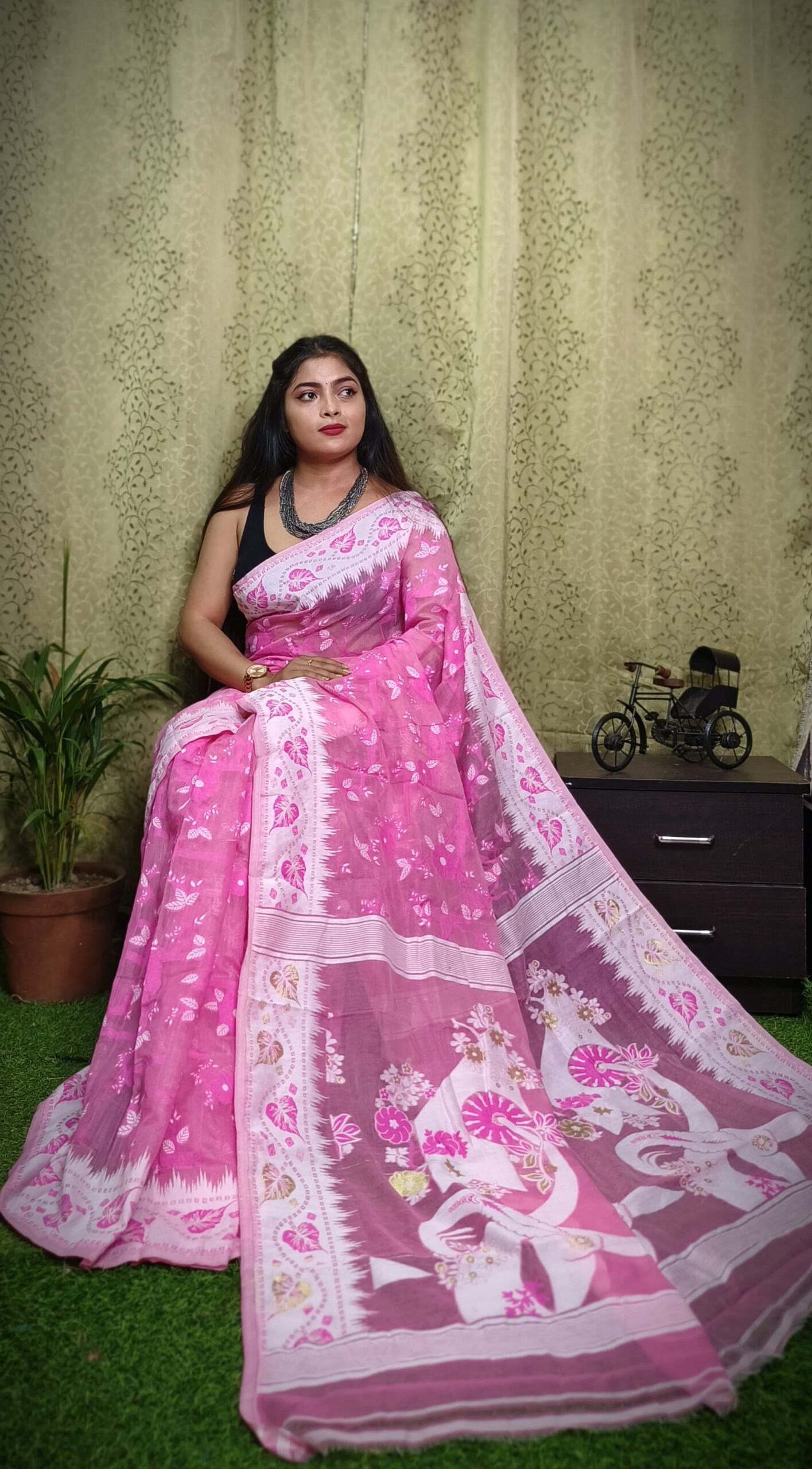 Exclusive Design Moon Light Bloms Jamdani Saree