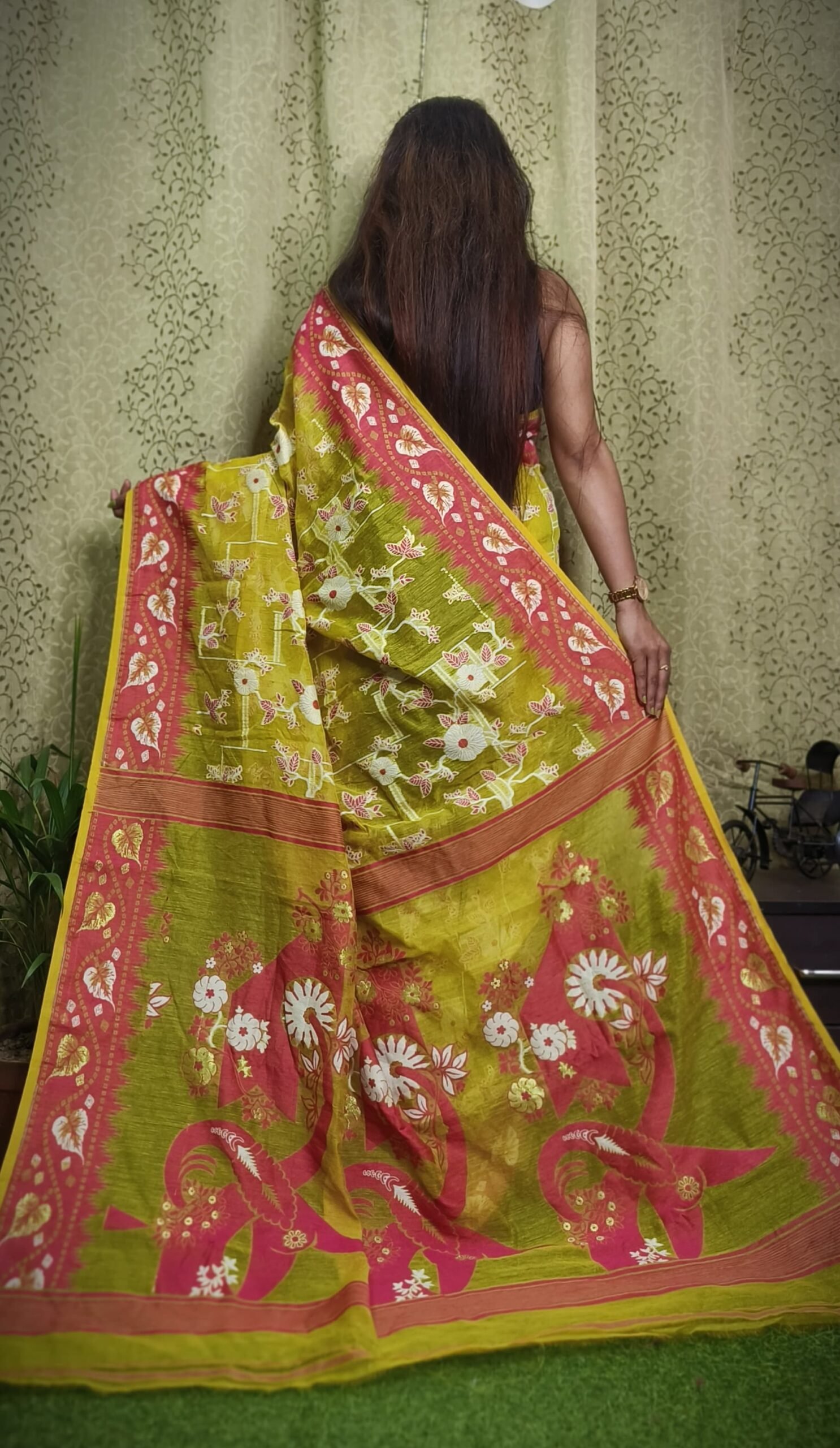 Exclusive Design Moon Light Bloms Jamdani Saree - Image 2