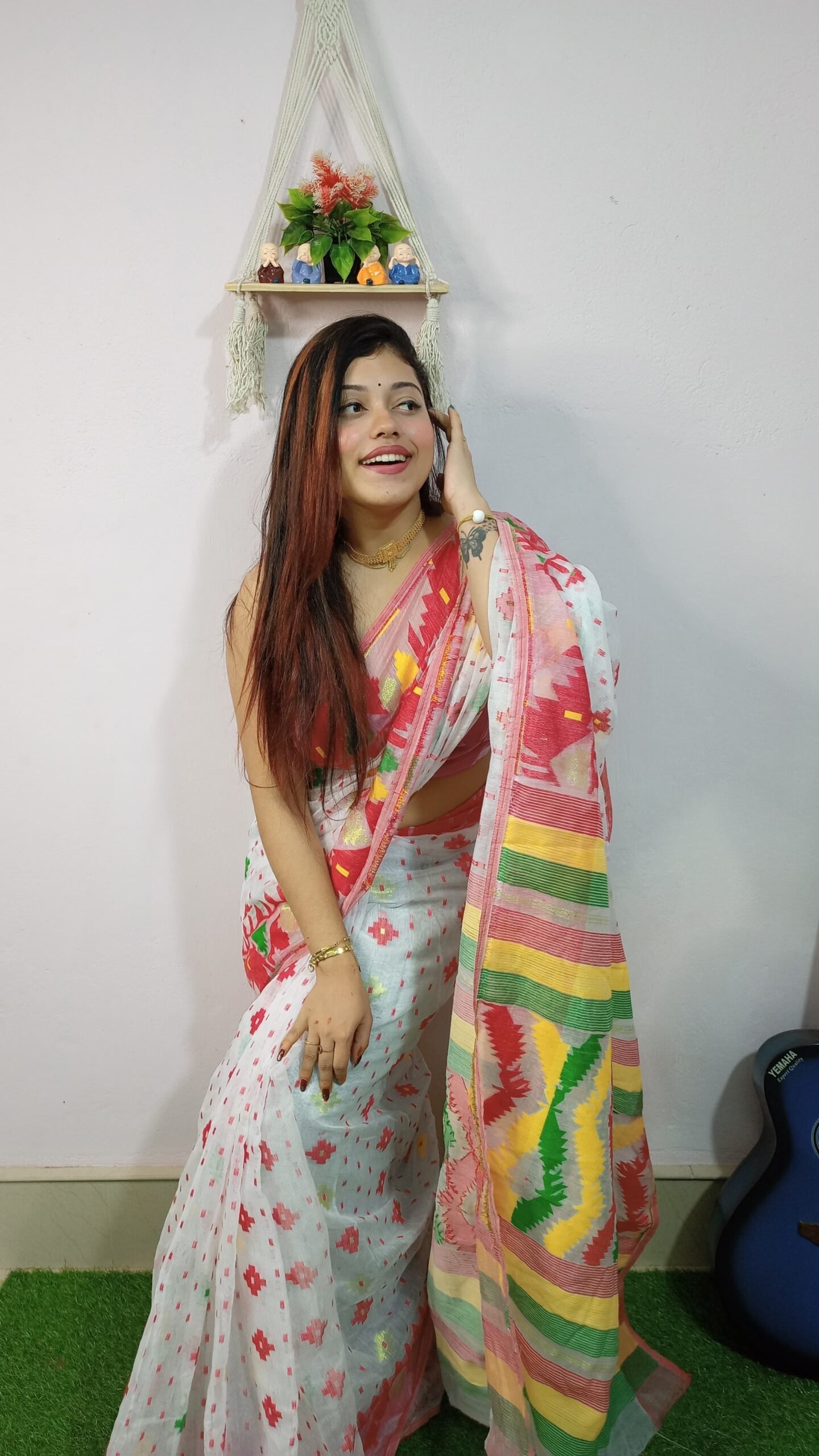 Exclusive Multicolour Soft Jamdani Saree - Image 2