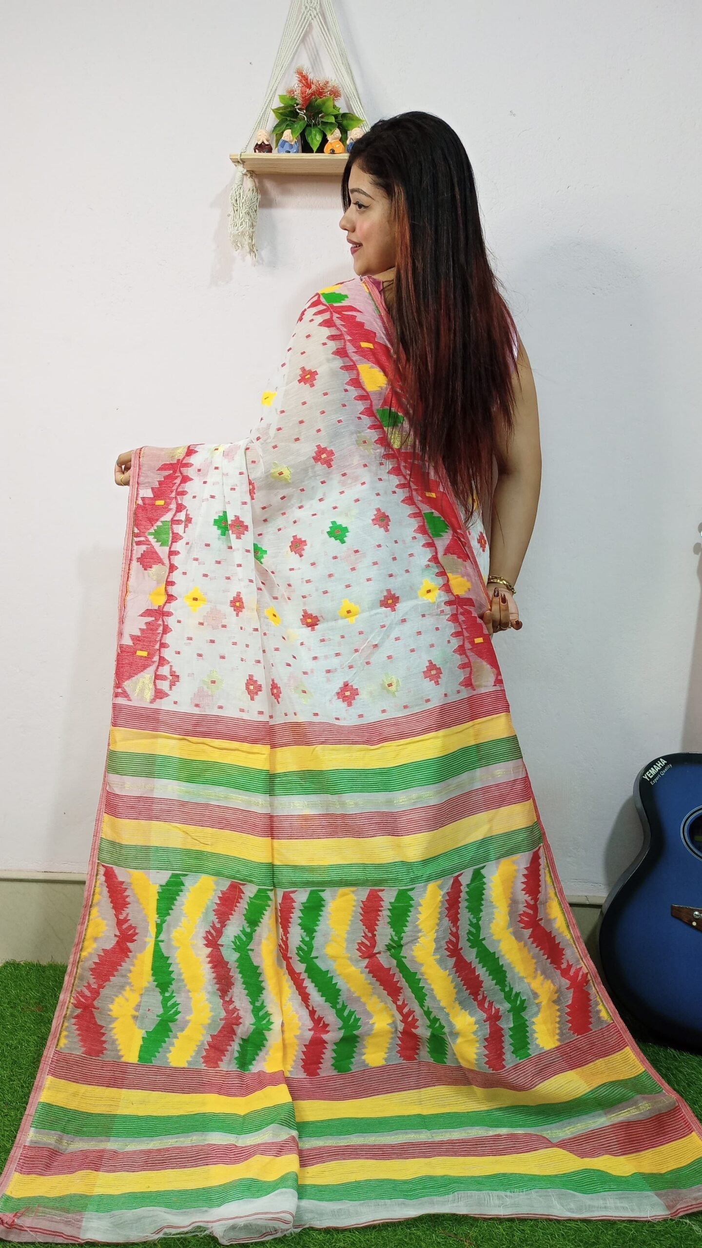 Exclusive Multicolour Soft Jamdani Saree - Image 3