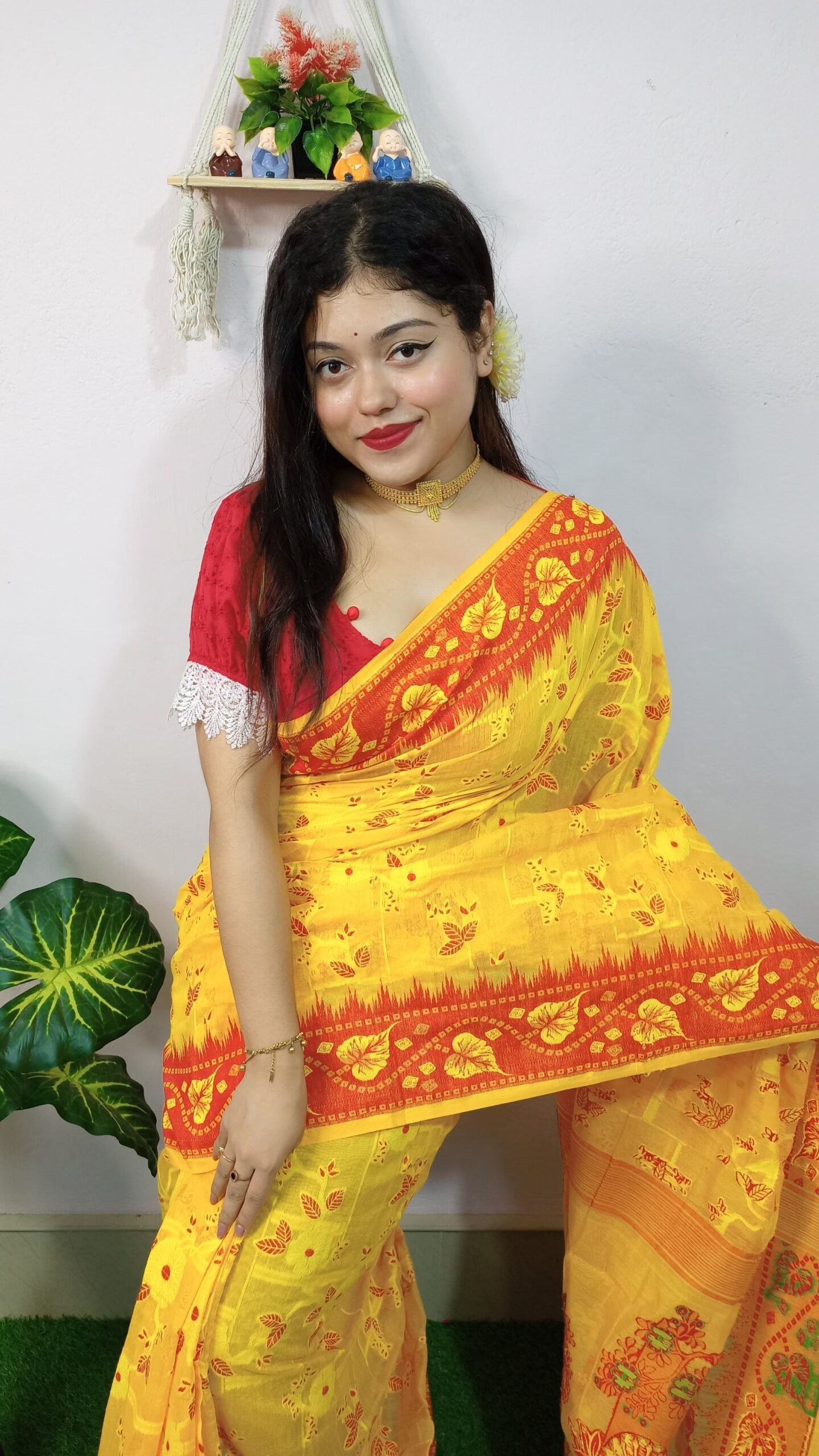 Exclusive Design Moon Light Bloms Jamdani Saree - Image 3