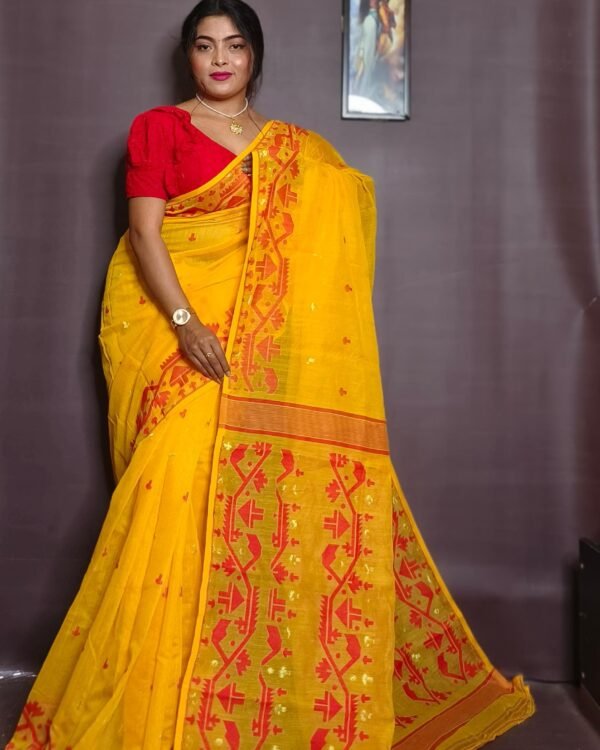 Exclusive Mosline Design Jamdani Saree