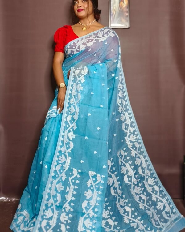 Exclusive Mosline Design Jamdani Saree
