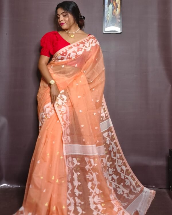 Exclusive Mosline Design Jamdani Saree