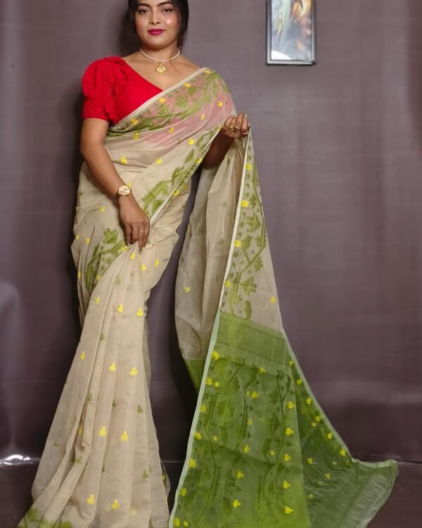 Exclusive Mosline Design Jamdani Saree