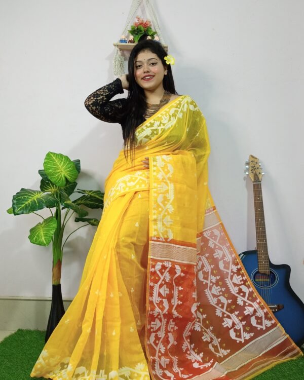 Exclusive Mosline Design Jamdani Saree