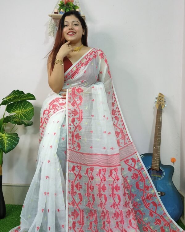 Exclusive Mosline Design Jamdani Saree