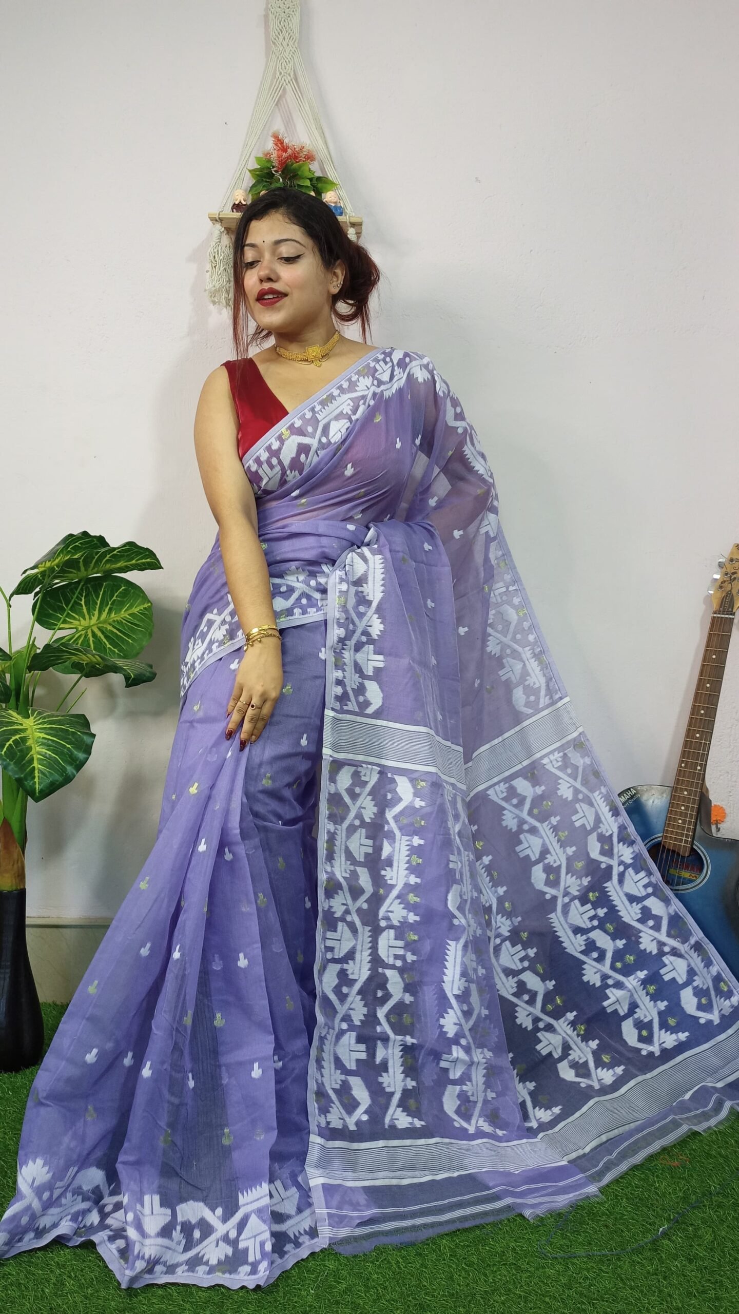 Exclusive Mosline Design Jamdani Saree