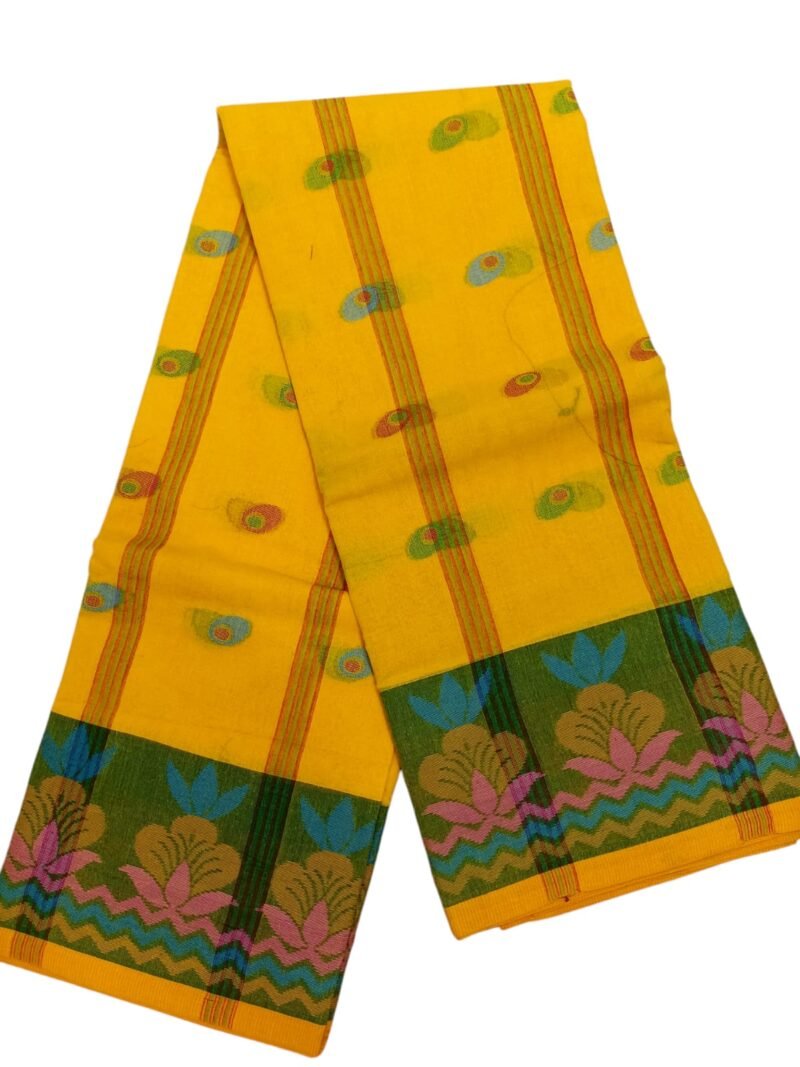 M.S.C Trending Bengali Additional Yellow Tant Saree