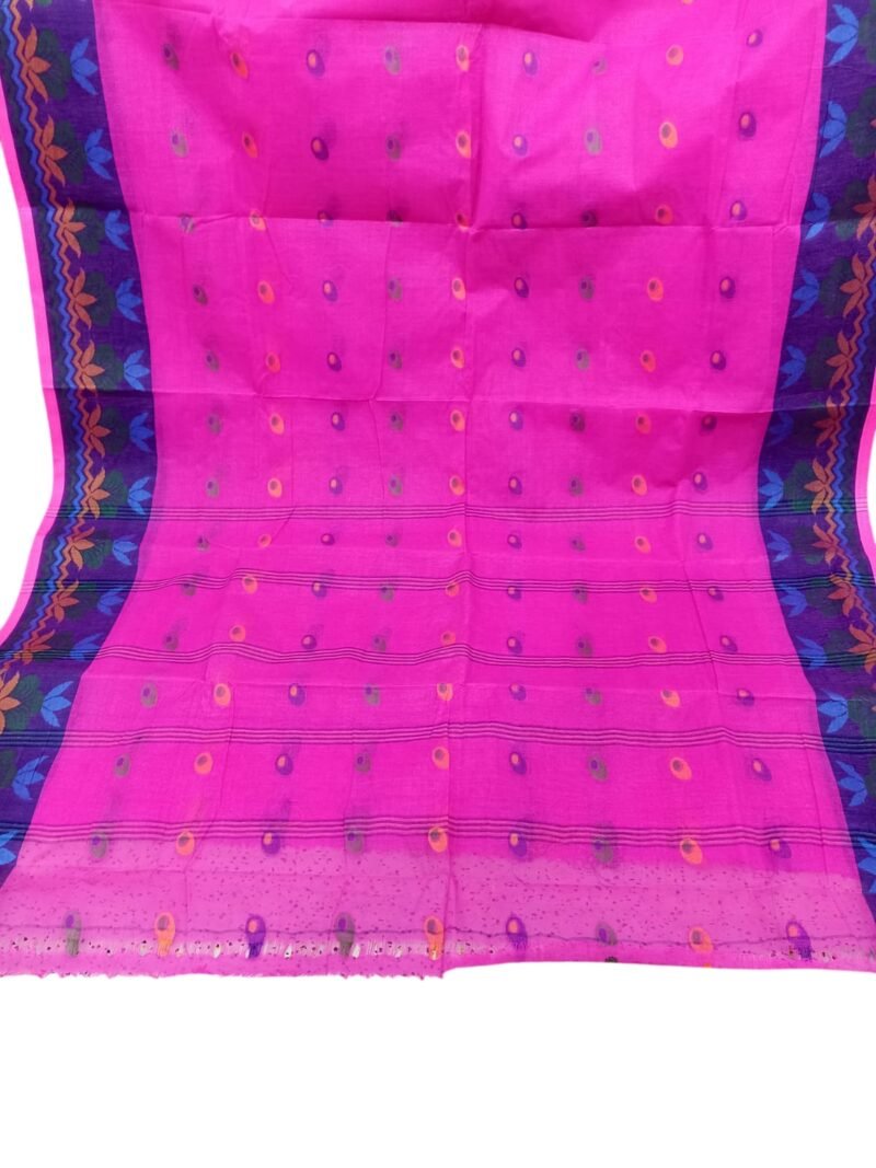 M.S.C Trending Bengali Additional Pink Tant Saree - Image 2