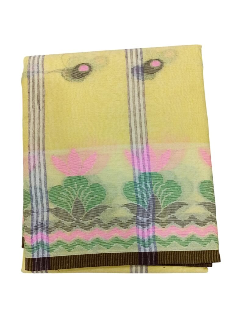 M.S.C Trending Bengali Additional Cream Tant Saree - Image 3