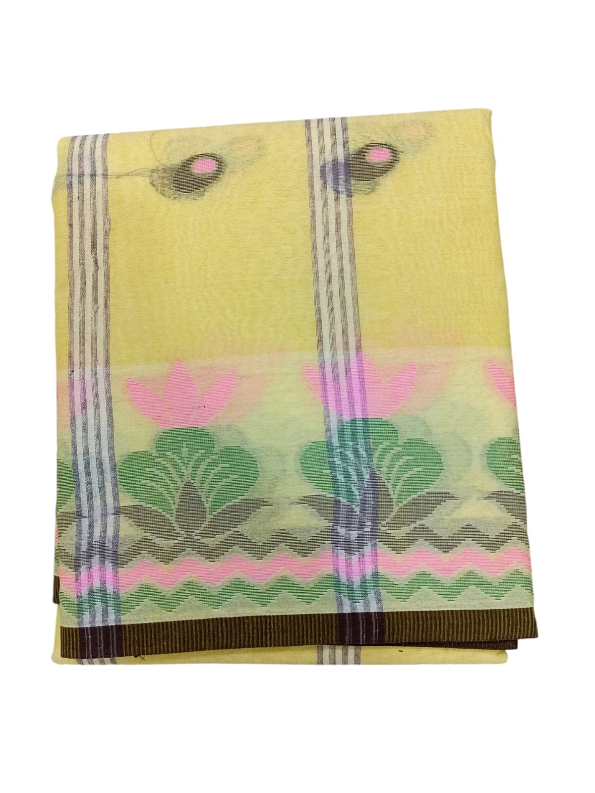 M.S.C Trending Bengali Additional Cream Tant Saree - Image 3