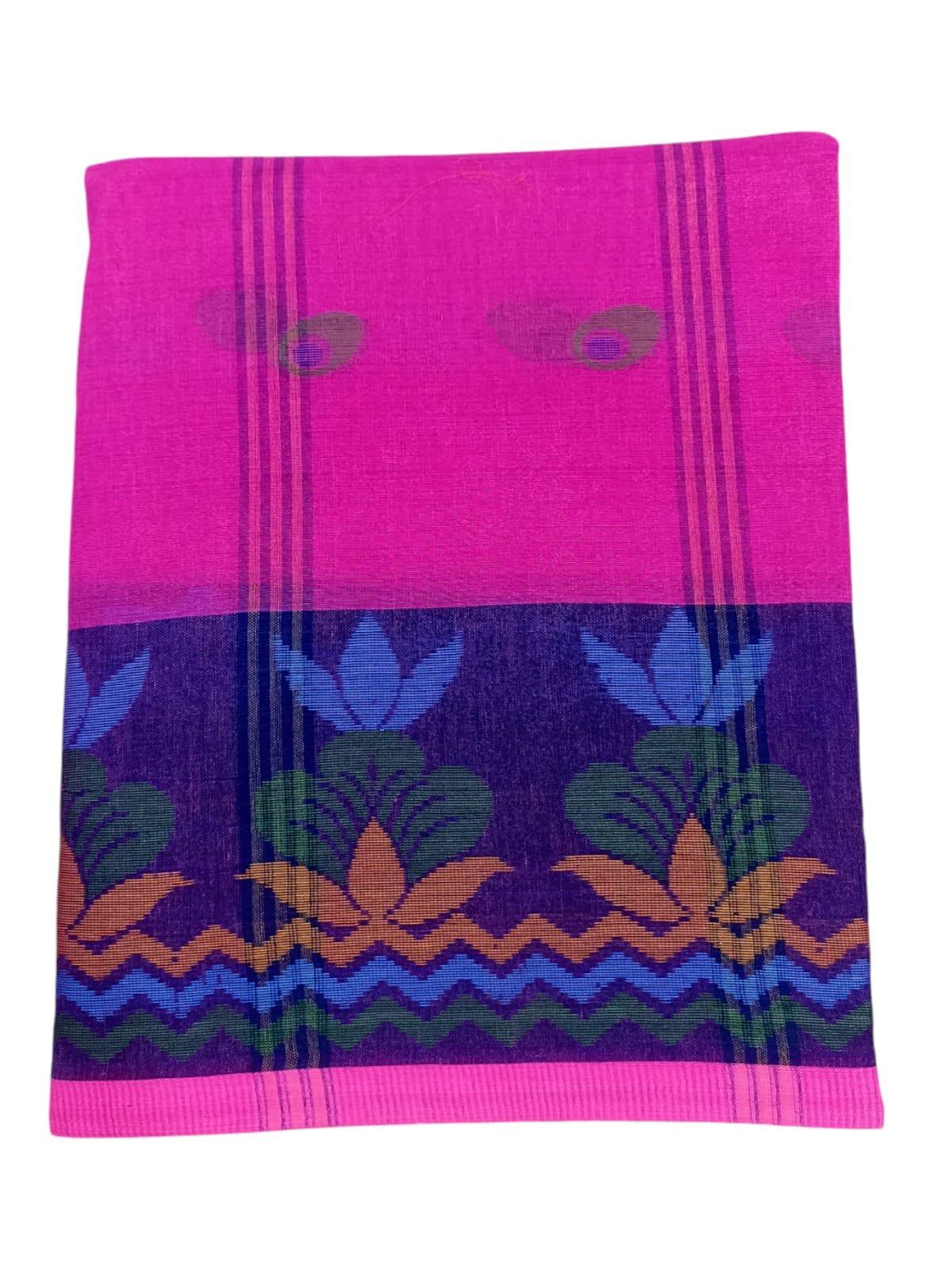 M.S.C Trending Bengali Additional Pink Tant Saree - Image 3