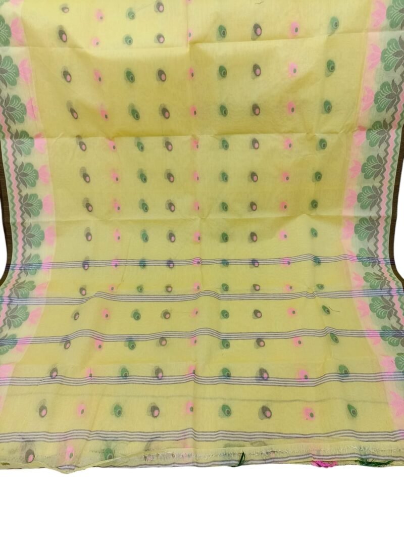 M.S.C Trending Bengali Additional Cream Tant Saree - Image 2