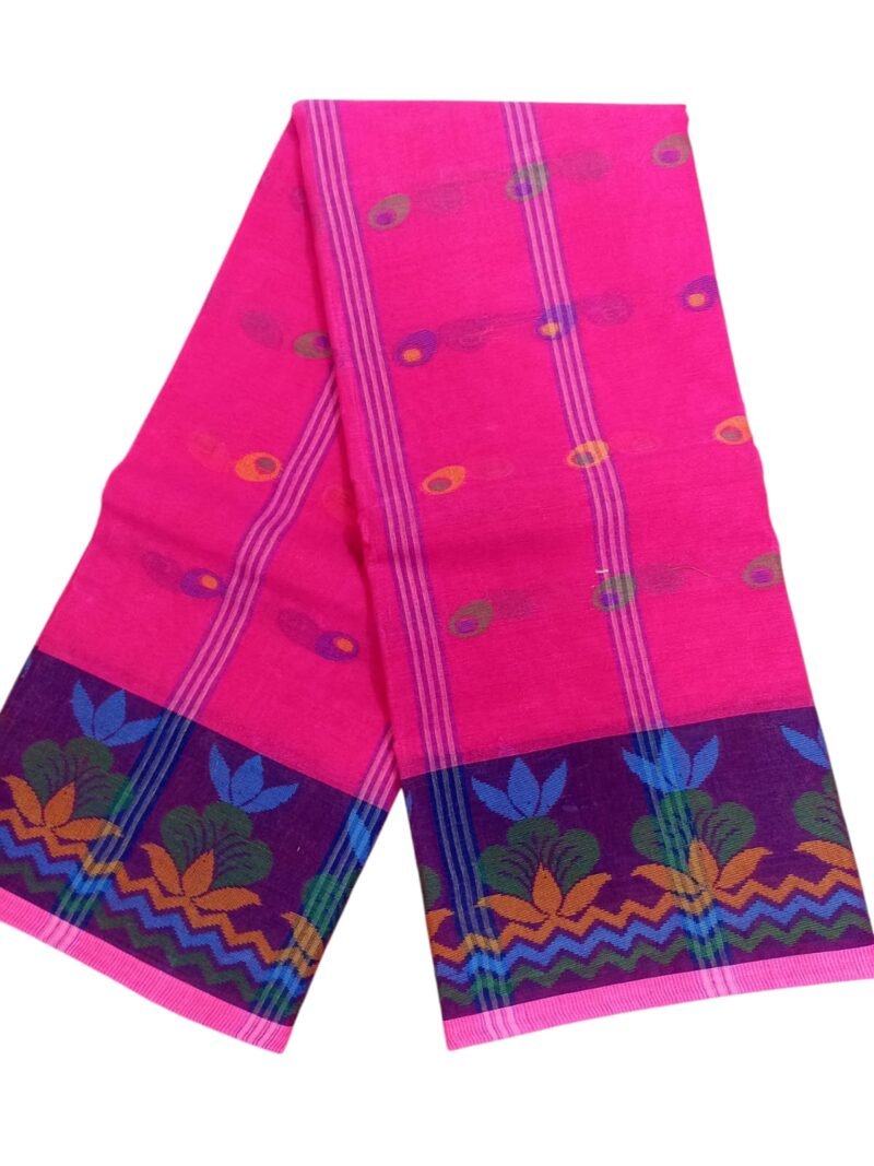 M.S.C Trending Bengali Additional Pink Tant Saree