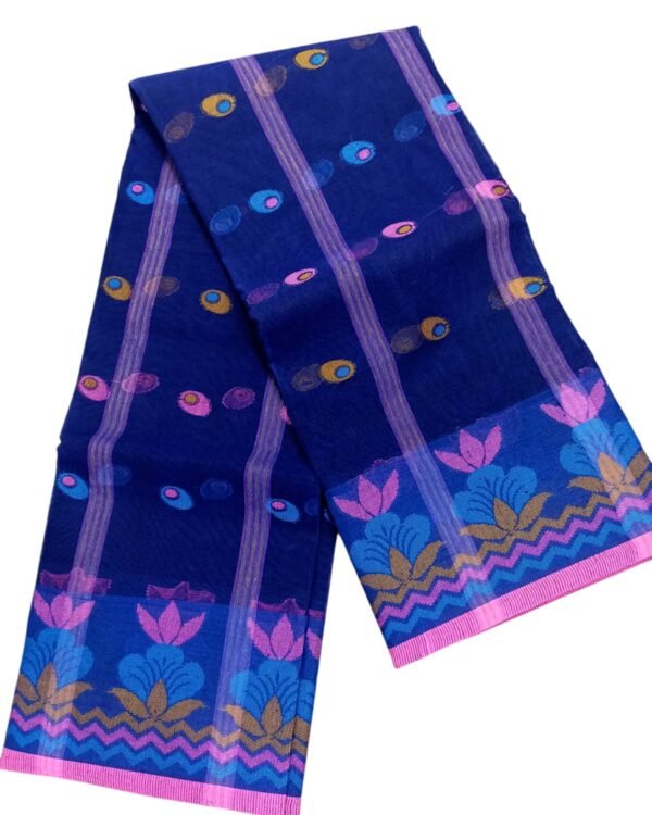 M.S.C Trending Bengali Additional Royal Blue Tant Saree