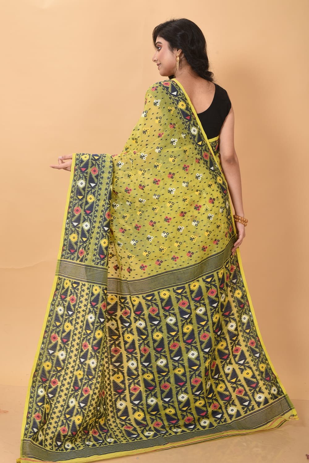 Brass Soft Dhakai Jamdani Saree - Image 2