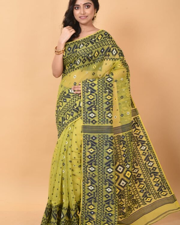 Brass Soft Dhakai Jamdani Saree