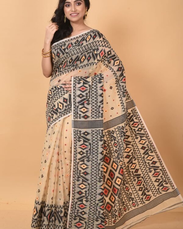 Cashmere Soft Dhakai Jamdani Saree