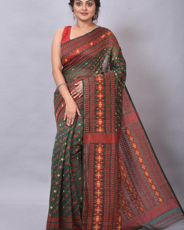 Allover Work Pasta Soft Jamdani Saree
