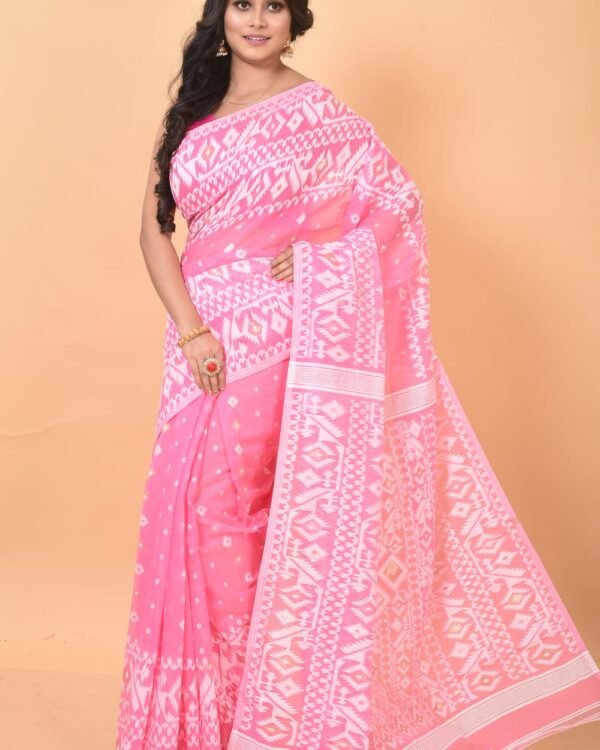 Light Pink Soft Dhakai Jamdani Saree