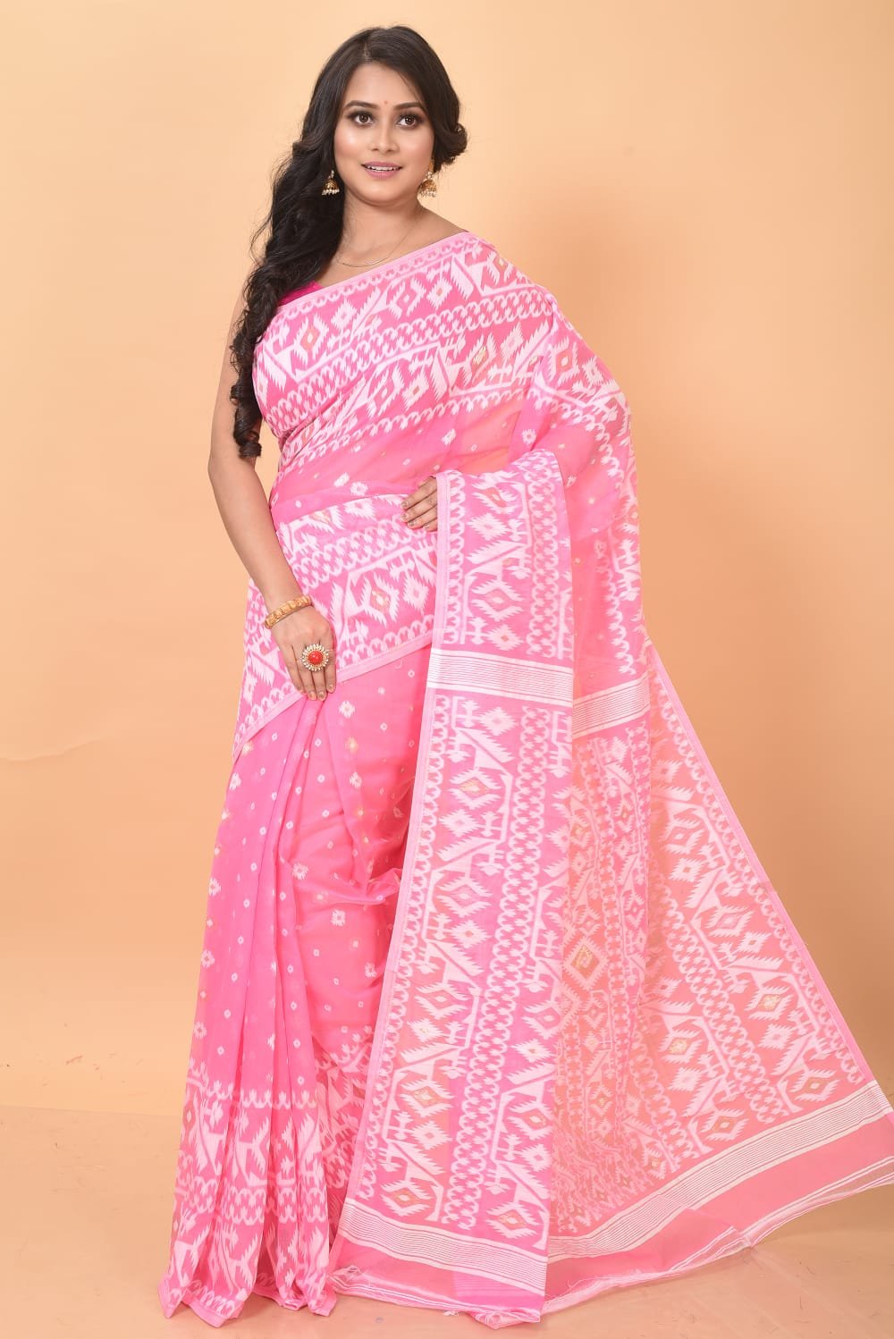 Light Pink Soft Dhakai Jamdani Saree
