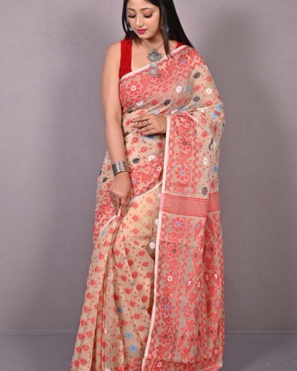 Melon Soft Dhakai Jamdani Saree