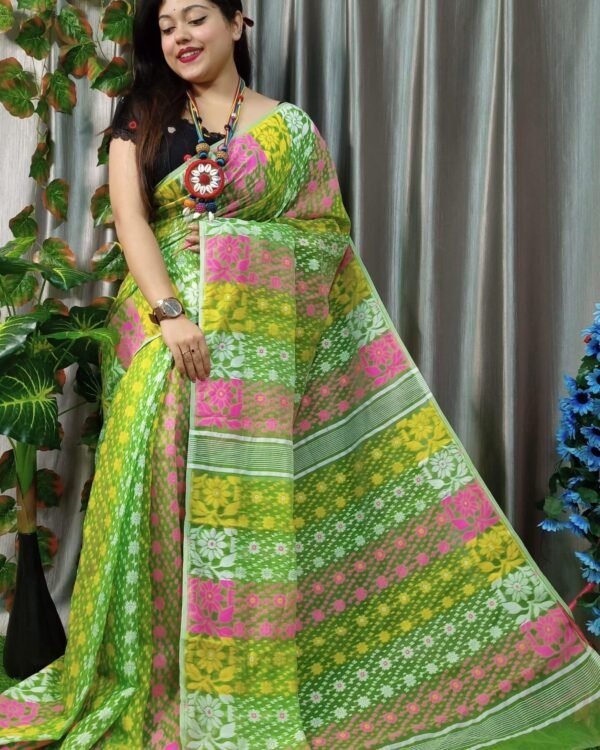 Olive Drab Allover Dhakai Jamdani