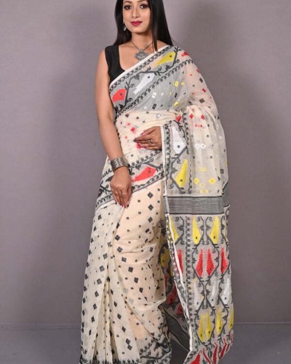 Vanilla Soft Dhakai Jamdani Saree