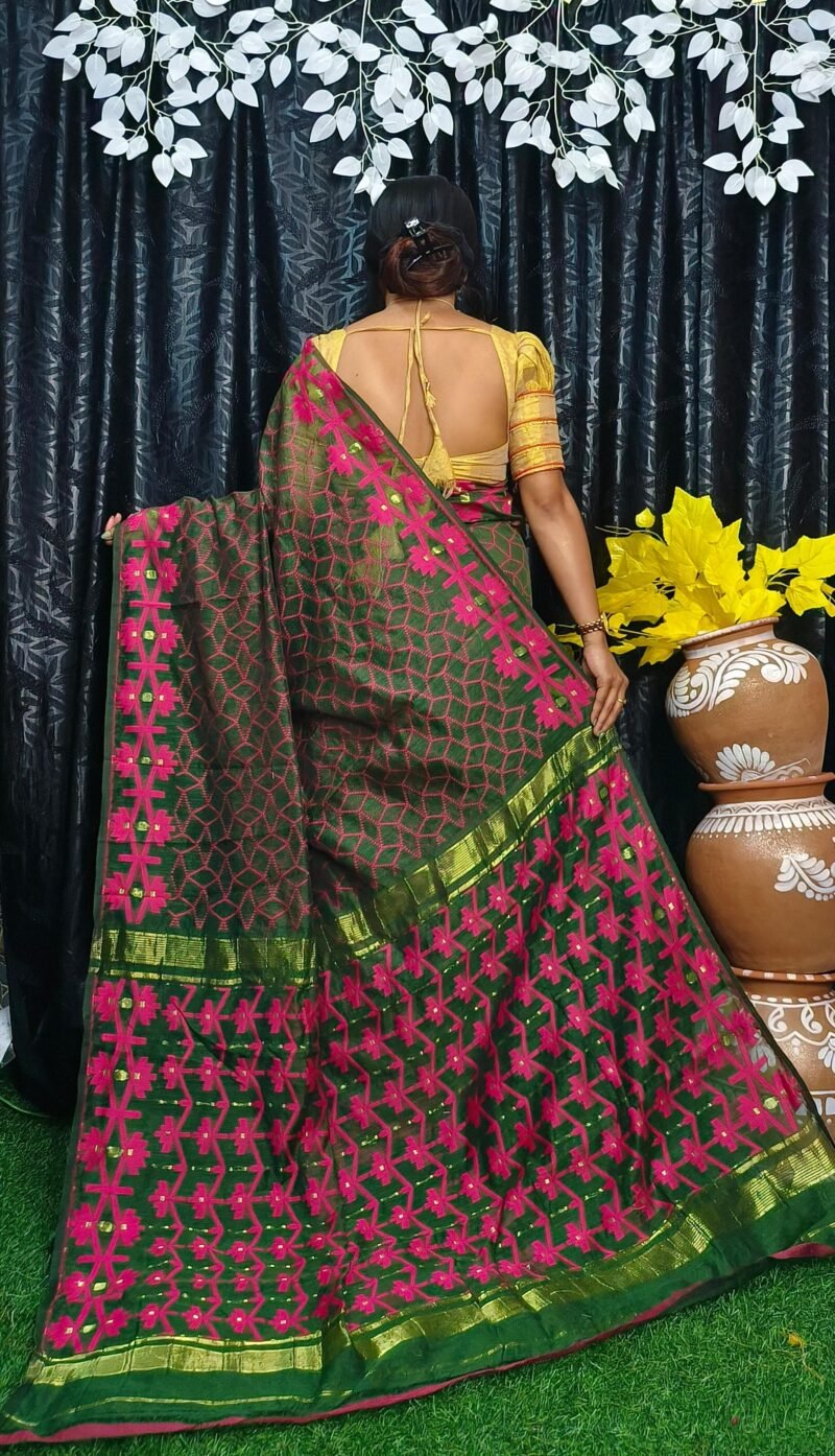 Pasta Rani Allover Soft Jamdani Sari