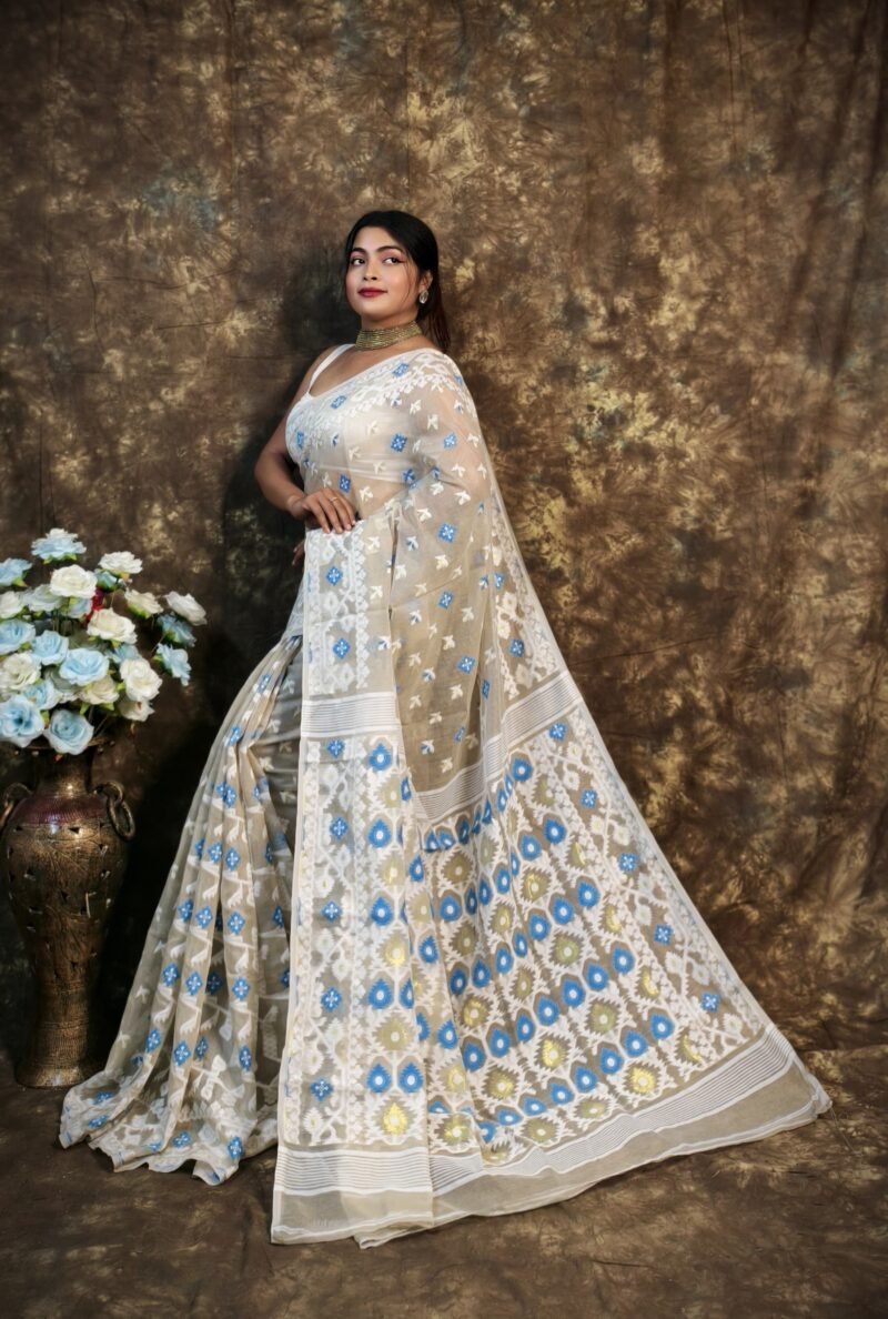 Shubhashini Allover Muga Soft Jamdani Saree