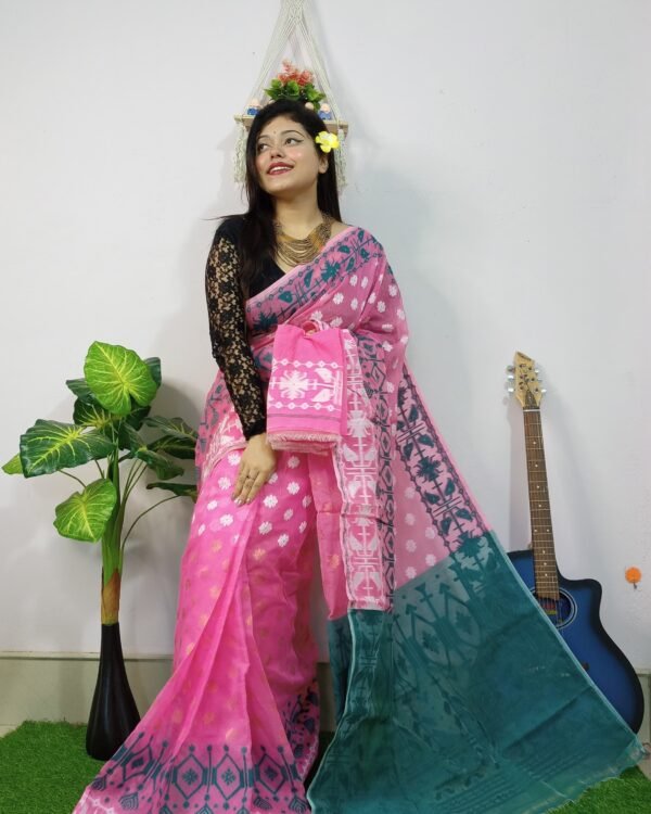 Fulljhuri Soft Pink Jamdani Saree