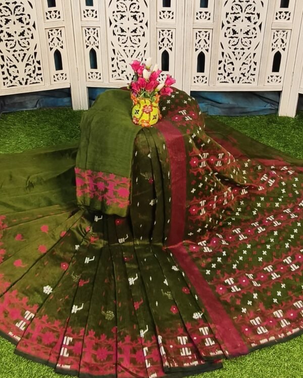 Nilanjona Soft Pasta Jamdani Saree