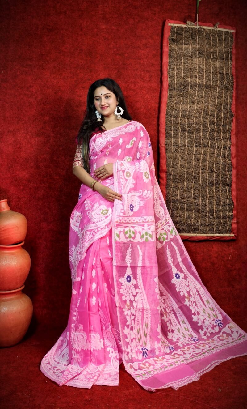 Subholata Soft Pink Jamdani Saree