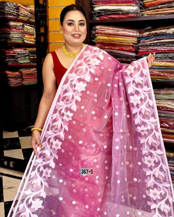 Lata Soft Lavender Jamdani Saree