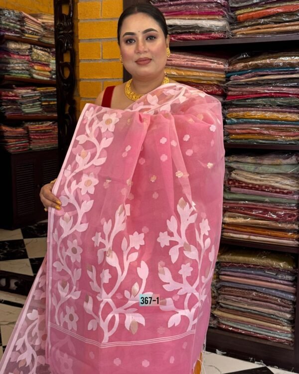 Lata Soft Pink Jamdani Saree