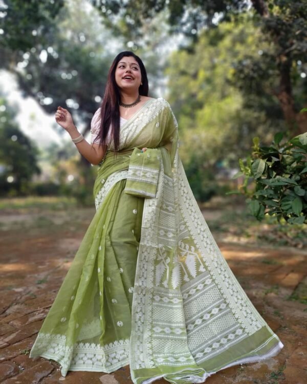 Achol Karat Pasta Soft Jamdani Saree