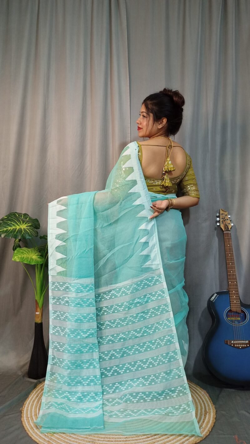 Nabonita Soft Firoja Jamdani Saree - Image 3
